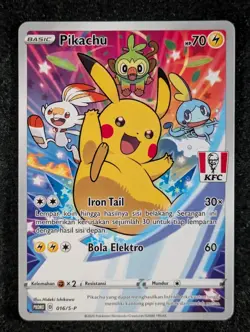 2021 Pokemon PIKACHU 016/S-P KFC Chaki Kids Meal Promo | Indonesian (C) - Image 1