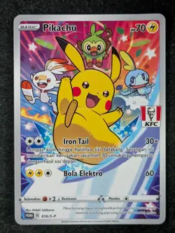 2021 Pokemon PIKACHU 016/S-P KFC Chaki Kids Meal Promo | Indonesian (C) - Image 1