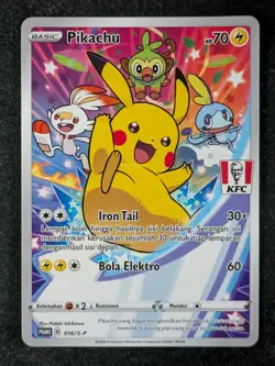 2021 Pokemon PIKACHU 016/S-P KFC Chaki Kids Meal Promo | Indonesian (B) - Image 1