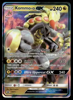 Pokemon Kommo-o GX SM71 Sun & Moon Holo Black Star Promo LP - Image 1