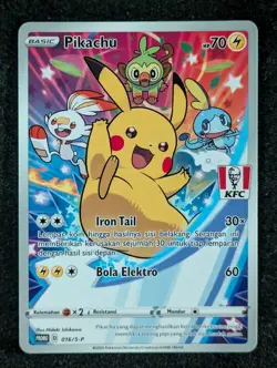 2021 Pokemon PIKACHU 016/S-P KFC Chaki Kids Meal Promo | Indonesian (A) - Image 1