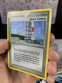 Pokemon Card Ex Deoxys Space Center 91/107 2005 Reverse Holo LP Corner Dent - Image 3
