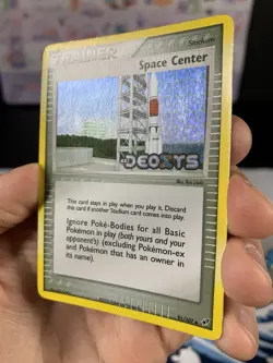 Pokemon Card Ex Deoxys Space Center 91/107 2005 Reverse Holo LP Corner Dent - Image 4
