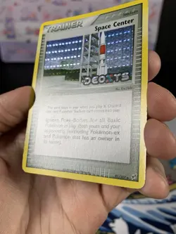 Pokemon Card Ex Deoxys Space Center 91/107 2005 Reverse Holo LP Corner Dent - Image 5