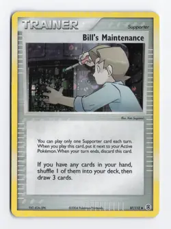 Bills Maintenance 87/112 Reverse Holo EX Fire Red Leaf Green Pokemon TCG Card LP - Image 1