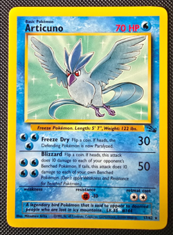 Pokemon WOTC Card - Articuno - Fossil Set - Non-Holo Rare - 17/62 - NM - Image 1