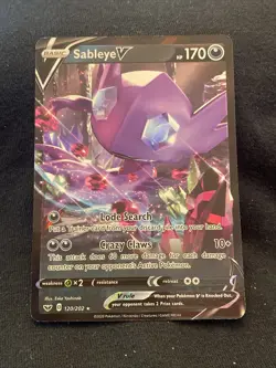 Sableye V Ultra Rare 120/202 Sword & Shield Base Set NM Pokemon Card - Image 1