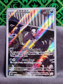 Pokemon Card Houndour 204/197 Secret Rare Scarlet Violet Obsidian Flames LP - Image 1