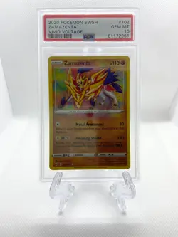 Pokemon 2020 SWSH Vivid Voltage Amazing Rare Zamazenta #102 PSA 10 - Image 1