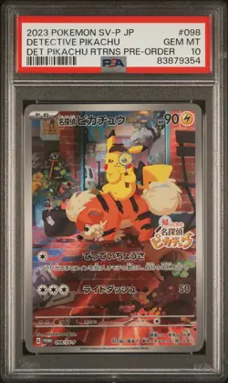 2023 POKEMON JAPANESE SV-P #98 DETECTIVE PIKACHU RETURNS PSA 10 PRE ORDER PROMO! - Image 1