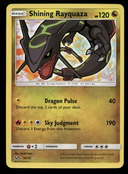 Pokemon Shining Rayquaza 56/73 Shining Legends Ultra Rare Holo LP - Image 1