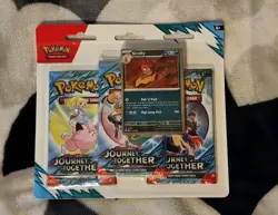 Pokemon Journey Together 3 Pack Blister (Scrafty) Factory Sealed - Image 1