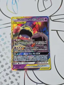 Muk & Alolan Muk Tag Team GX 61/214 Pokemon Card Sun & Moon Unbroken Bonds - Image 1