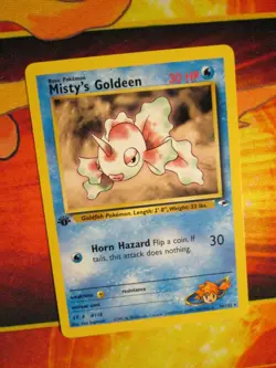 LP(1st edition) Pokemon MISTY'S GOLDEEN Card GYM HEROES 30/132 Non-Holo ed Rare - Image 1