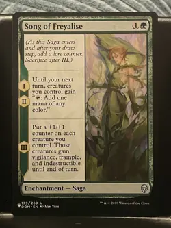 Song of Freyalise Dominaria Regular NM The List Mystery MTG Magic Card - Image 1
