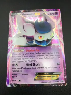 Meowstic EX ULTRA RARE 37/83 XY Generations Pokemon Card HOLO NM 2016 - Image 1
