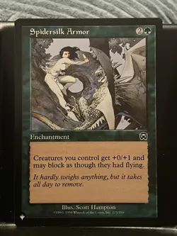 Spidersilk Armor Mercadian Masques Regular NM The List Mystery MTG Magic Card - Image 1