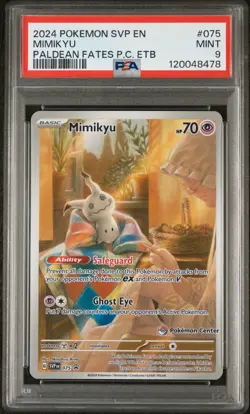 Mimikyu 075 (Pokemon Center Exclusive) Sv: Scarlet & Violet Promo Cards (PSA 9) - Image 1