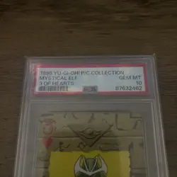 Yu-Gi-Oh P/C Collection | Mystical ELF | 1998 | 3 Of Hearts | PSA10 - Image 2