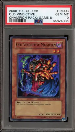 Yu-Gi-Oh! Old Vindictive Magician Champion Pk. 6 Super Rare CP06-EN003 PSA 10 - Image 1