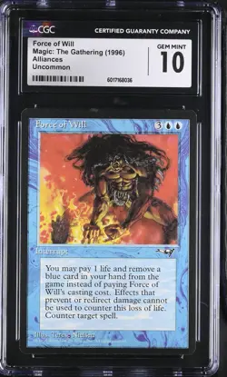 FORCE OF WILL Alliances CGC 10 Gem Mint MTG [Nostalgium] - Image 1