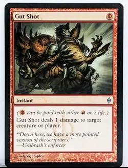 Gut Shot #86 New Phyrexia Instant Magic Card In a Protective Sleeve - Image 1