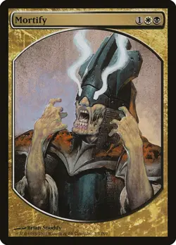 Mortify SP Player Rewards Textless Promo MTG Magic the Gathering Gold Eng Card - Image 1