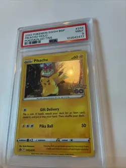 2022 POKEMON BLACK STAR PROMO SWSH234 PIKACHU-HOLO POKEMON GO TINS - PSA 9 - Image 3
