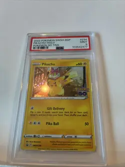 2022 POKEMON BLACK STAR PROMO SWSH234 PIKACHU-HOLO POKEMON GO TINS - PSA 9 - Image 4