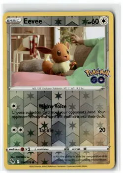 2022 Sword & Shield - Pokemon GO Eevee #54 Basic/Common Reverse Holo - Image 1