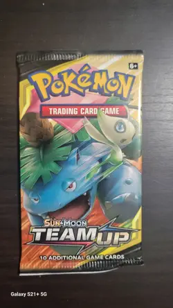 1 Pokemon TCG Sun & Moon Team Up Sleeved Booster Pack - Celebi & Venusaur Art - Image 1