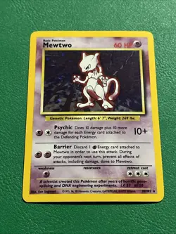 1999 Pokemon TCG Mewtwo Base Set Holo Unlimited Rare Card 10/102 Lightly Played - Image 2