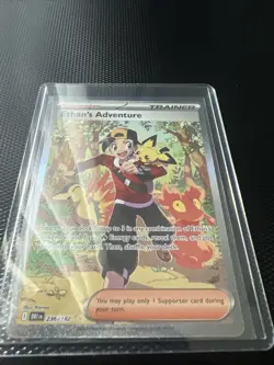Pokemon TCG Destined Rivals Ethan's Adventure Full Art Trainer Card 236/182 Sir - Image 2