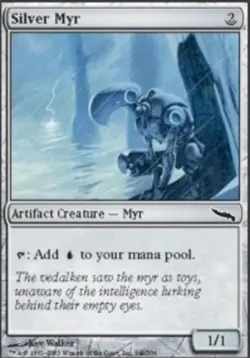 4x Silver Myr Moderate Play, English Mirrodin MTG Magic - Image 1