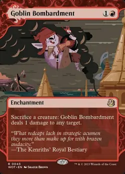 MTG Goblin Bombardment - Foil, NM-Mint, English Wilds of Eldraine: Enchanting Ta - Image 1