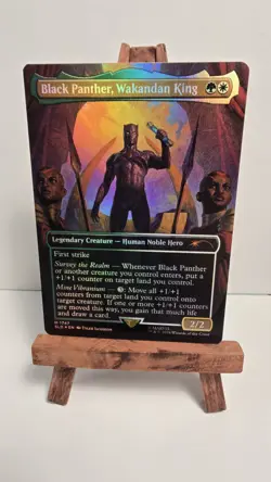 Black Panther, Wakandan King FOIL Marvel Secret Lair Magic the Gathering MTG - Image 1
