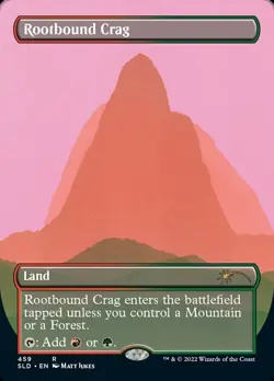 [1x] Rootbound Crag (459) - Foil - Borderless Near Mint, English Secret Lair MTG - Image 1