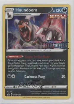 Houndoom (Prerelease) Holo Pokemon Sword & Shield Black Star Promo #SWSH090 5jq - Image 1