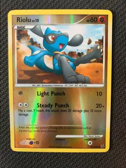 Riolu 91/127 Reverse Holo Pokemon Card - Platinum Base Set - 2009 - LP - Image 1