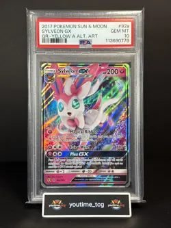 2017 Pokemon S&M Guardians Rising Gr.-Yellow A Alt. Art Sylveon Gx #92a PSA 10 - Image 1
