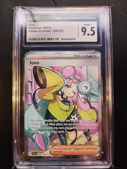 Pokemon Iono 254/193 Holo Ultra Rare Scarlet & Violet Paldea Evolved CGC 9.5 - Image 1