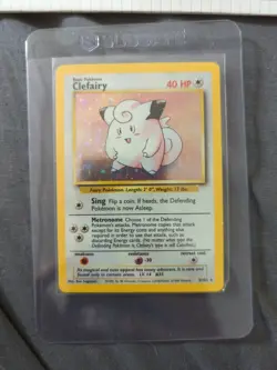Pokemon TCG Cards Clefairy 5/102 Base Set Holo Rare EXC - Image 1