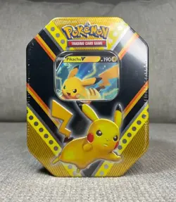 Pokemon TCG Pikachu, Eevee & Eternatus V Powers Tins (Lot Of 3) NEW SEALED - Image 2