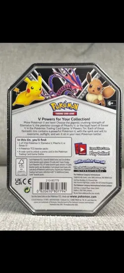 Pokemon TCG Pikachu, Eevee & Eternatus V Powers Tins (Lot Of 3) NEW SEALED - Image 5