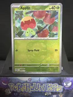 Pokemon Card Applin 009/131 Masterball Reverse Prismatic Evolutions Near Mint - Image 1