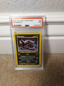PSA 7 NM 2001 POKEMON NEO DISCOVERY SET HOUNDOUR CARD 39/75 - Image 1