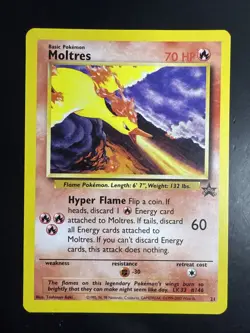 Moltres 21 Wizards Of The Coast Original Black Star Promo Pokemon Card - Image 1