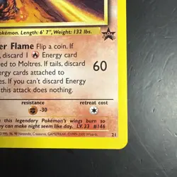 Moltres 21 Wizards Of The Coast Original Black Star Promo Pokemon Card - Image 4
