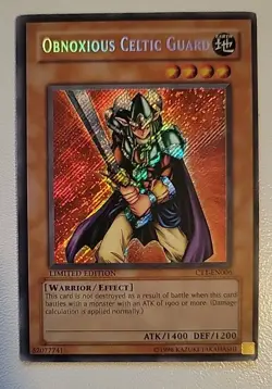 Yugioh TCG #CT1-EN006 Obnoxious Celtic Guard Limited Edition Secret Rare MP - Image 1