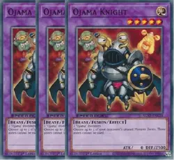 Yugioh - Ojama Knight x 3 - 1st Edition NM - Plus Free Holographic Card - Image 1